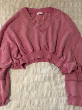 Urban Outfitters Out From Under Rae Pink Cropped Sweatshirt